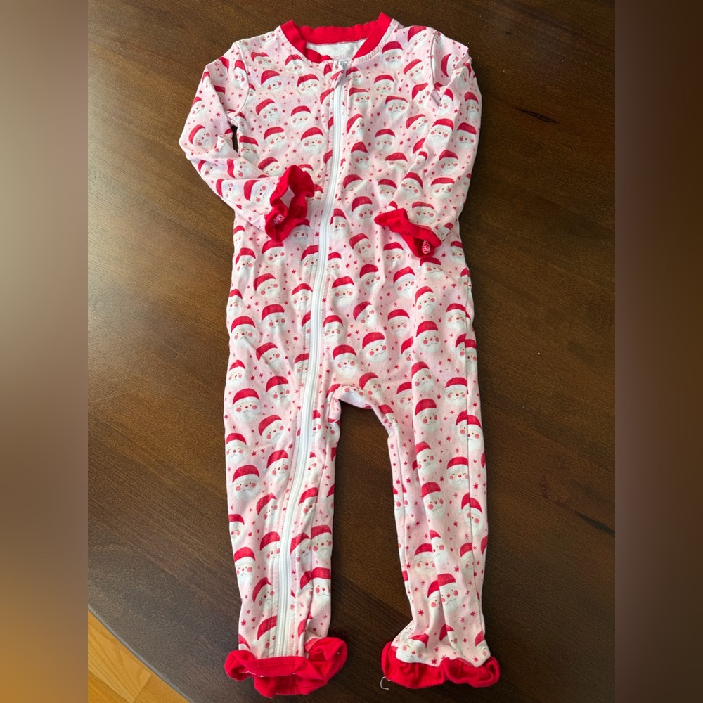 Festive Santa Kids Footie Pajama
